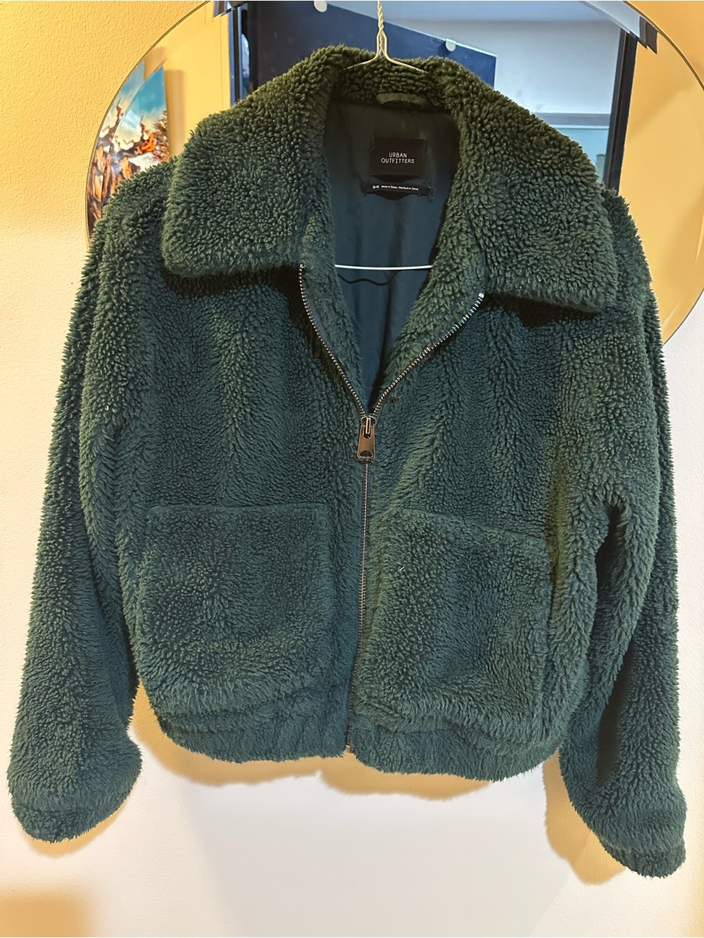 Urban Outfitters Green Sherpa Teddy Fleece Zip Jacket Women’s M